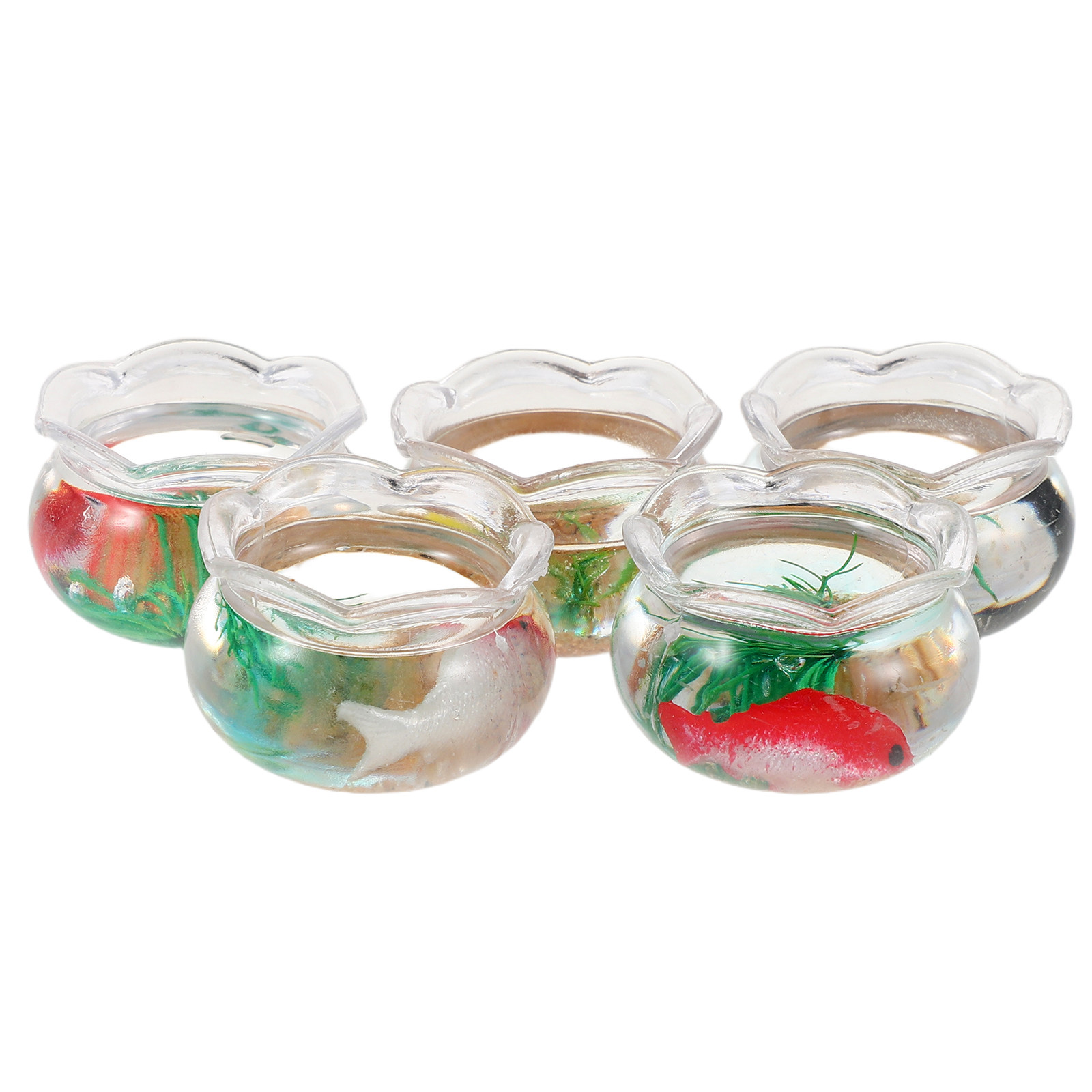 Aquarium Fish Goldfish - 5Pcs Mini Fish Bowl Small Round