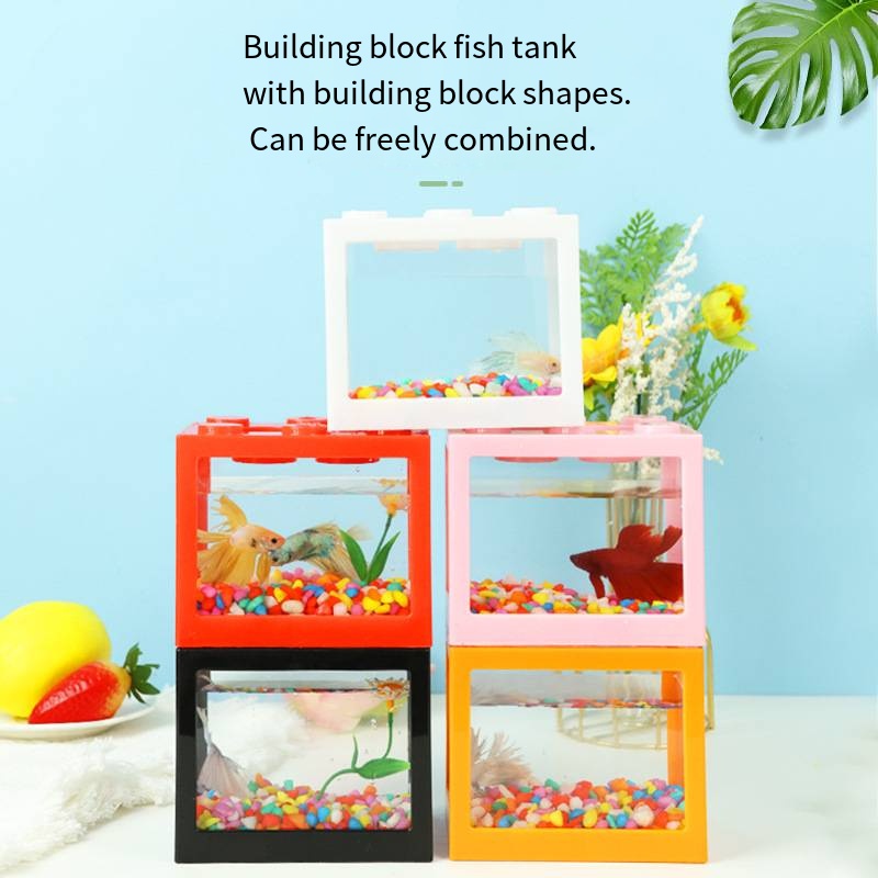 Novelty Block‑Shaped Mini Aqua - Aquarium Fish Goldfish ulasan dan harga