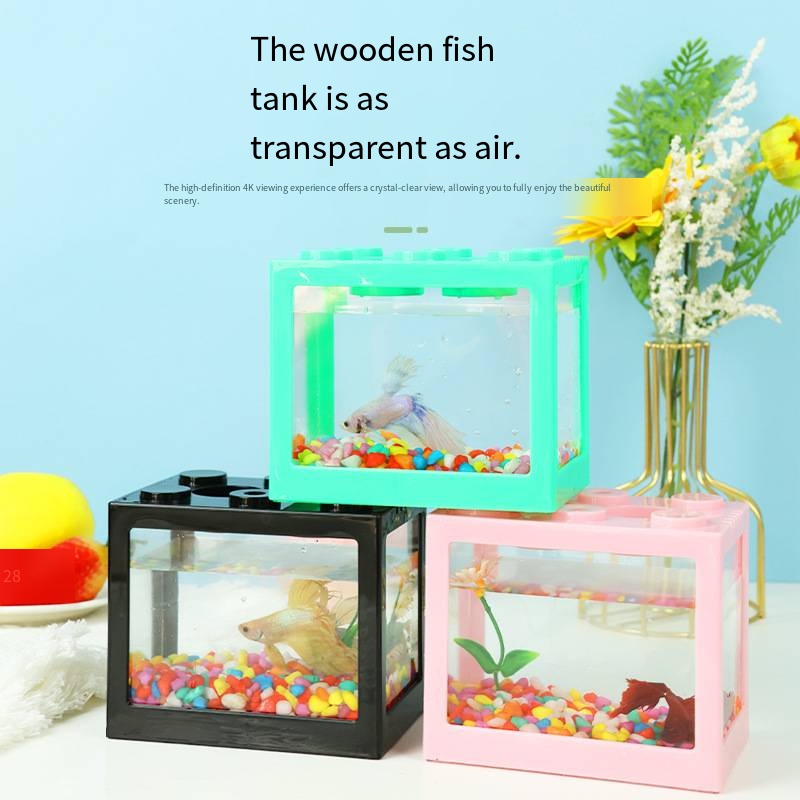 Novelty Block‑Shaped Mini Aqua - Aquarium Fish Goldfish ulasan dan harga