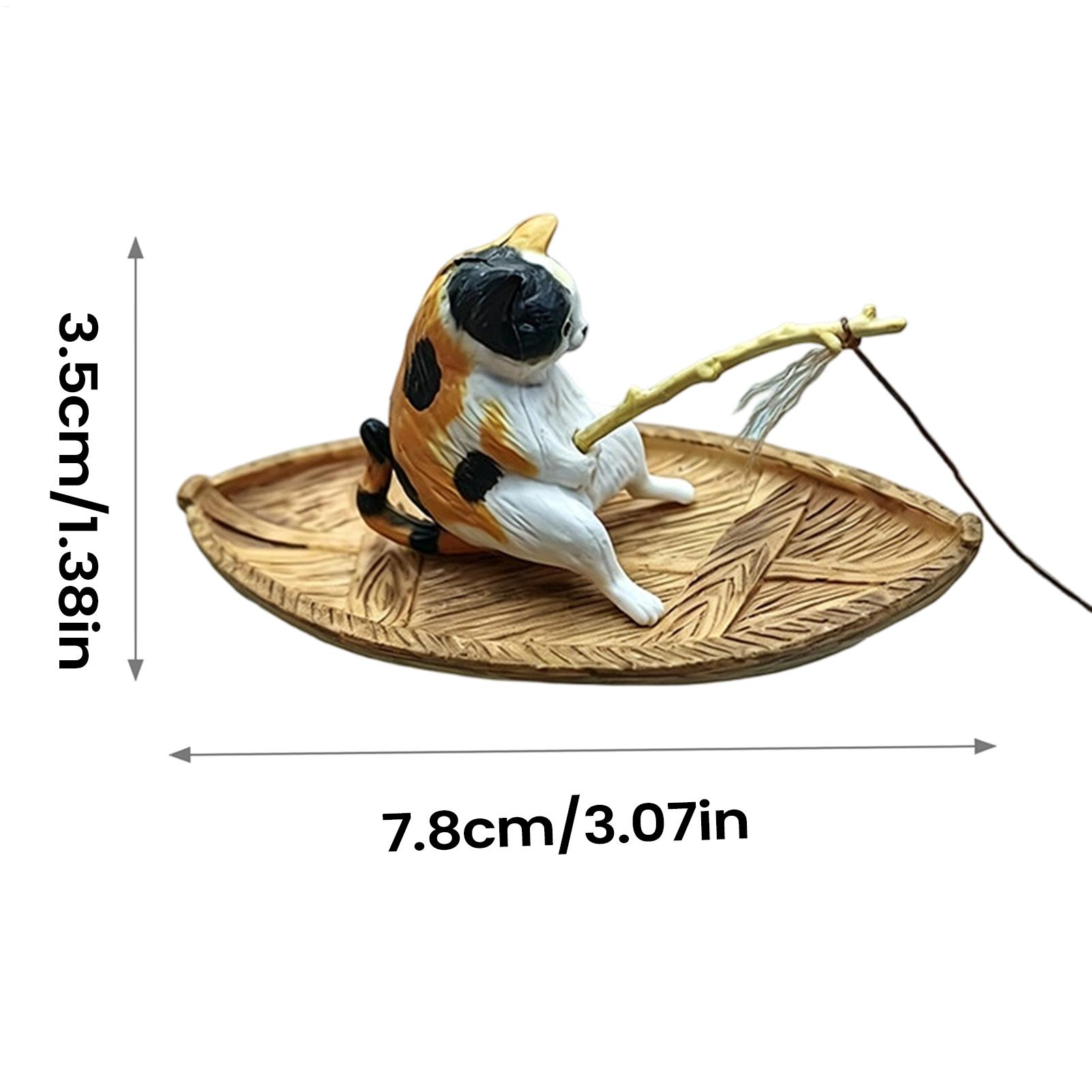 Fish Tank Decor Kitten Fishing - Aquarium Fish Escape ulasan dan harga