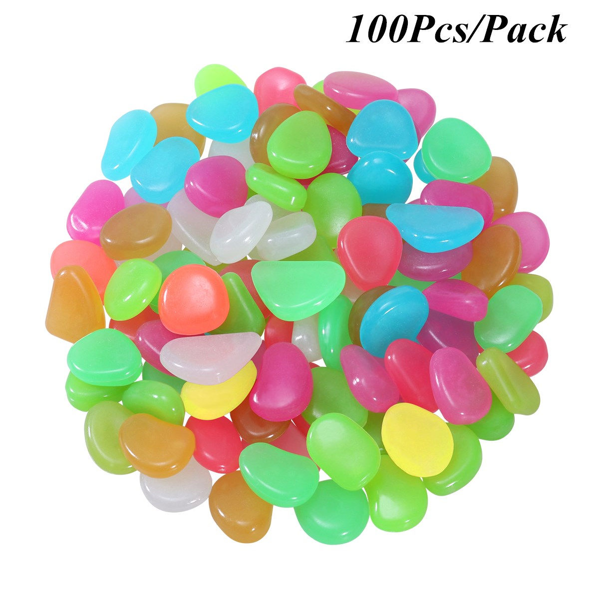 100Pcs Luminous Cobblestone Pe - Aquarium Fish Glow In The Dark ulasan dan harga