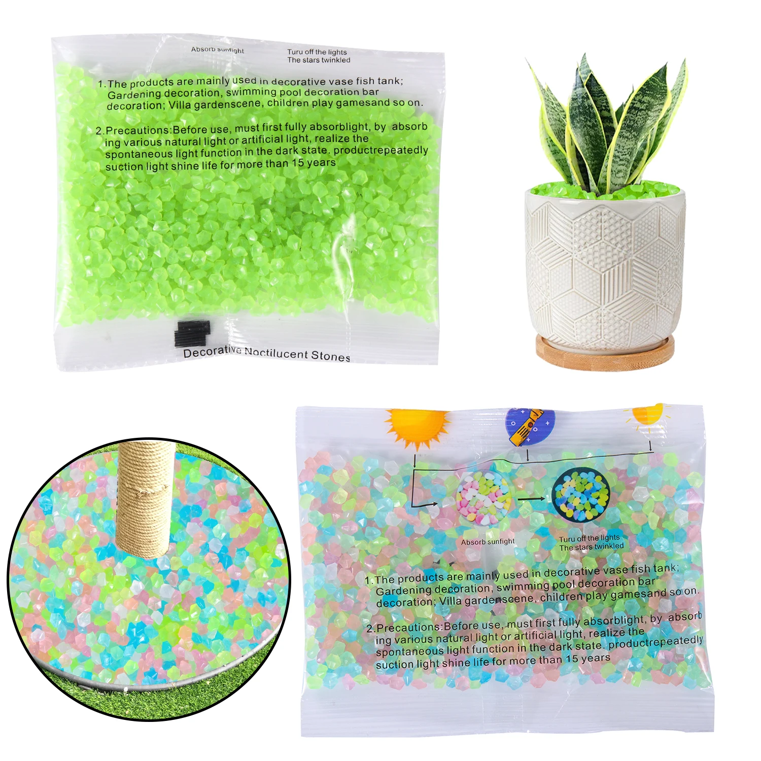 50g/Bag Decor Luminous Sand 3- - Aquarium Fish Glow In The Dark ulasan dan harga