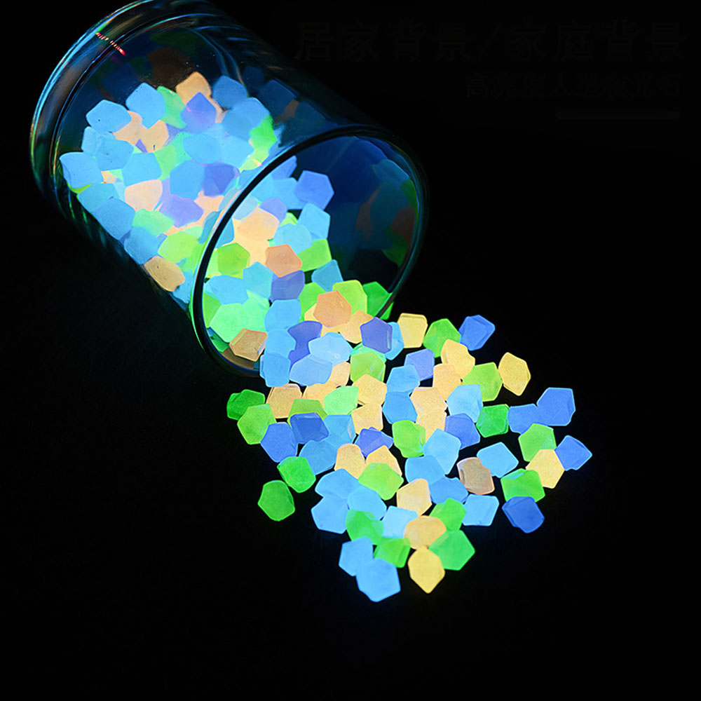 100pcs 14*11mm Dark Pebbles Pe - Aquarium Fish Glow In The Dark ulasan dan harga