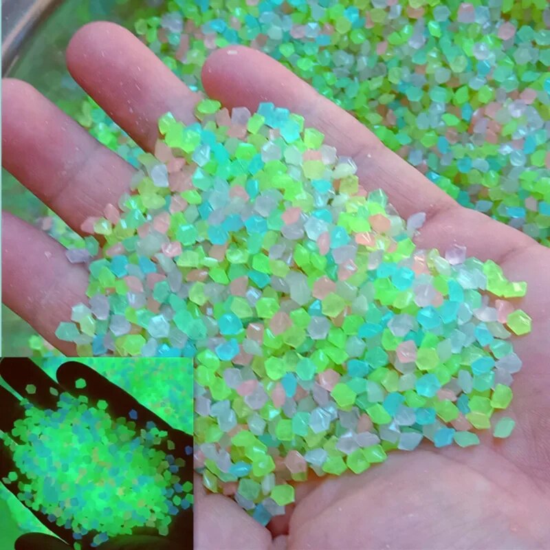 1000pcs 3-5mm Luminous Sand Gl - Aquarium Fish Glow In The Dark ulasan dan harga