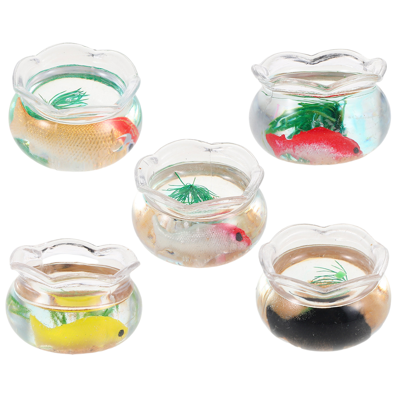 5Pcs Mini Fish Bowl Small Roun - Aquarium Fish Goldfish ulasan dan harga