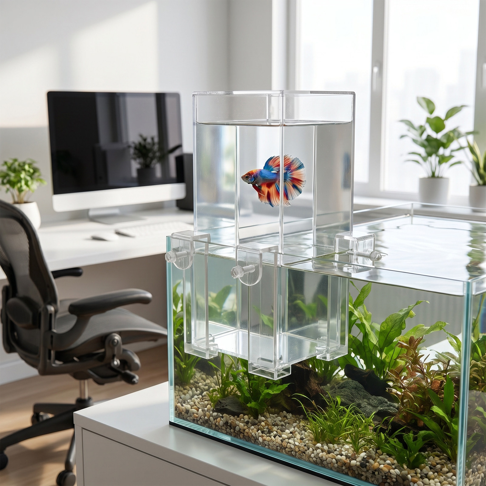 Suspended Fish Tank Aquarium R - Aquarium Fish Elevator ulasan dan harga
