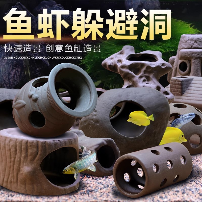 Ceramic And Shrimp Hideout Hou - Aquarium Fish Parrot ulasan dan harga